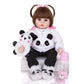 Reborn Baby Doll Cloth Body Stuffed Lifelike Babies Alive Doll Cosplay Panda 18inch