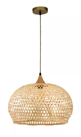 55% off Home Depot!!! Lily 1-Light Beige Pendant Design Pendant Light with Rattan Shade