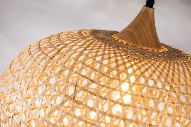 55% off Home Depot!!! Lily 1-Light Beige Pendant Design Pendant Light with Rattan Shade