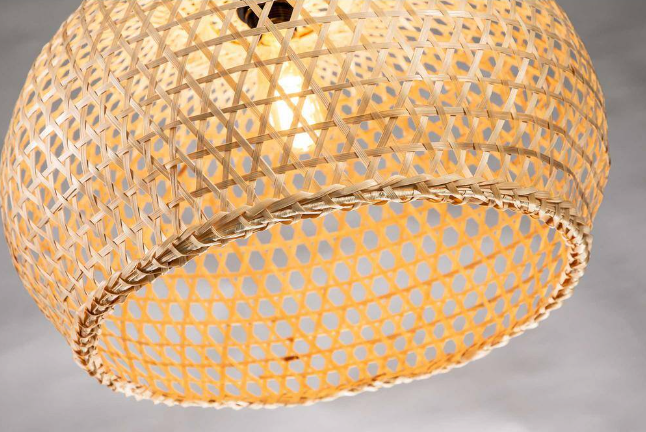 55% off Home Depot!!! Lily 1-Light Beige Pendant Design Pendant Light with Rattan Shade