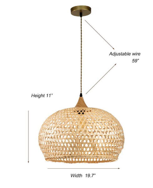 55% off Home Depot!!! Lily 1-Light Beige Pendant Design Pendant Light with Rattan Shade