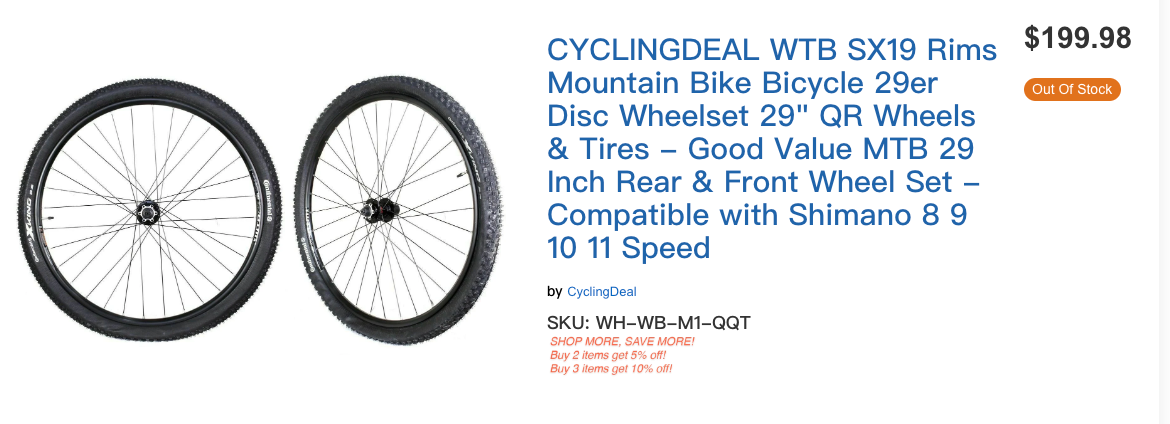 Wtb sx deals 19 rims