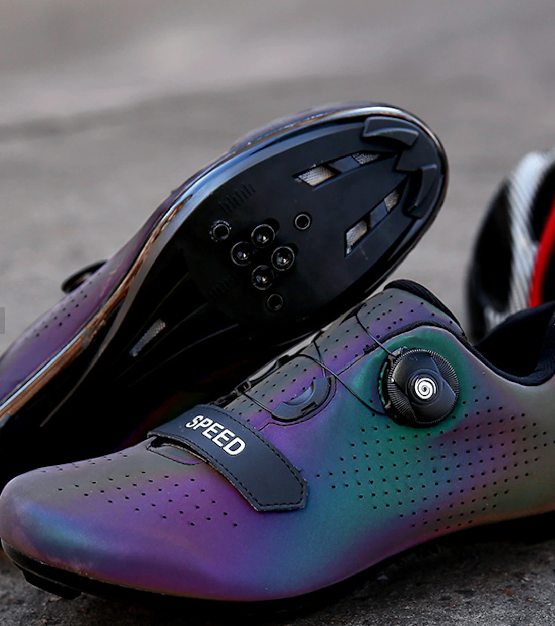 Chameleon color-changing mtb road cycling shoes with shimano spd-sl cleats