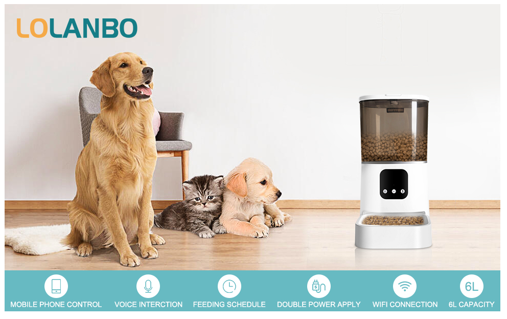 50% off!6L Automatic Feeder, 2.4G Wifi Enabled Smart Dry Food Dispenser for pets