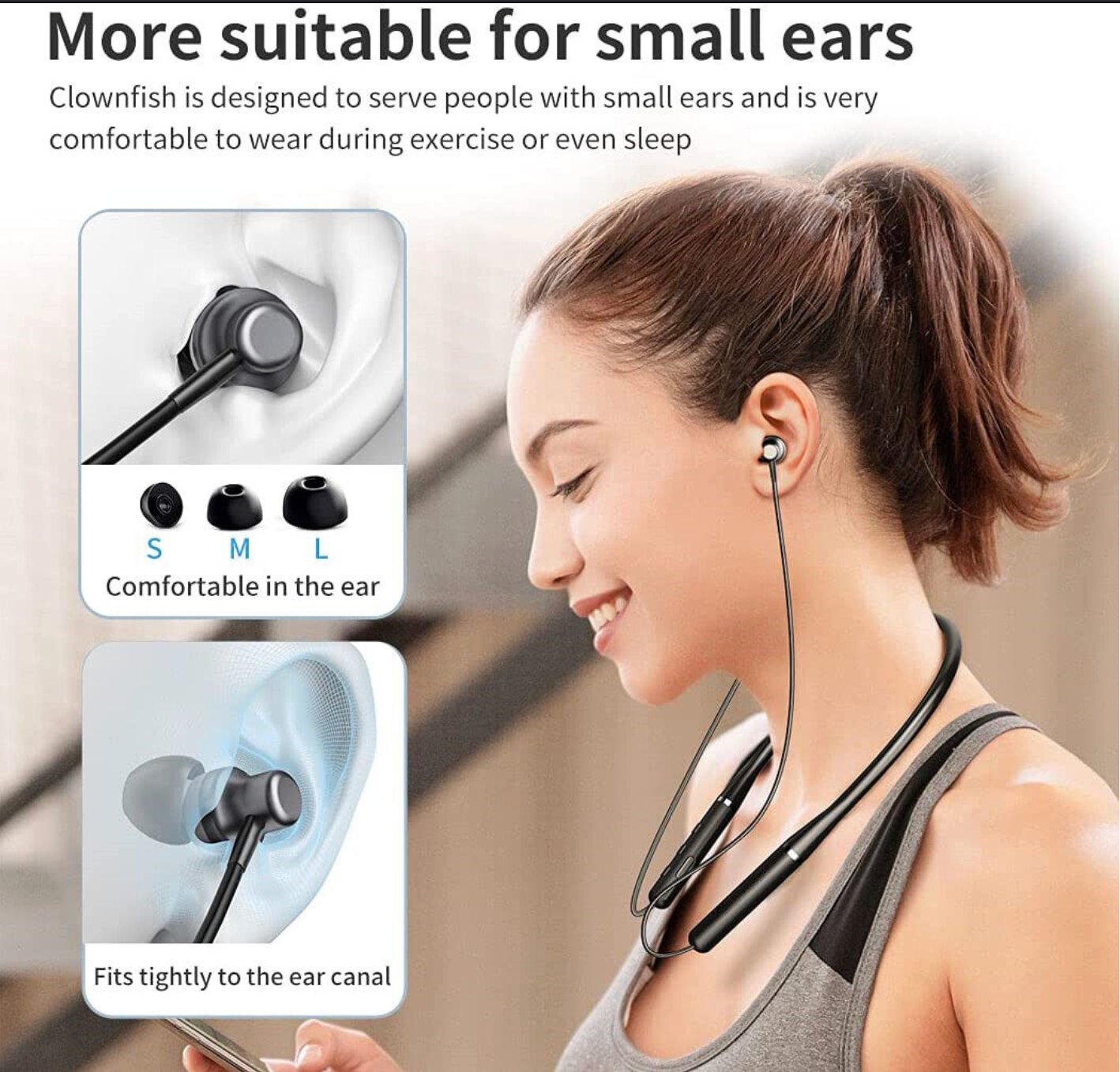 Neck Wireless Bluetooth-Compatible 5.0 Earphones Magnetic Sports Headset Waterproof Earbuds Noise Reduction Headphones(blue only)