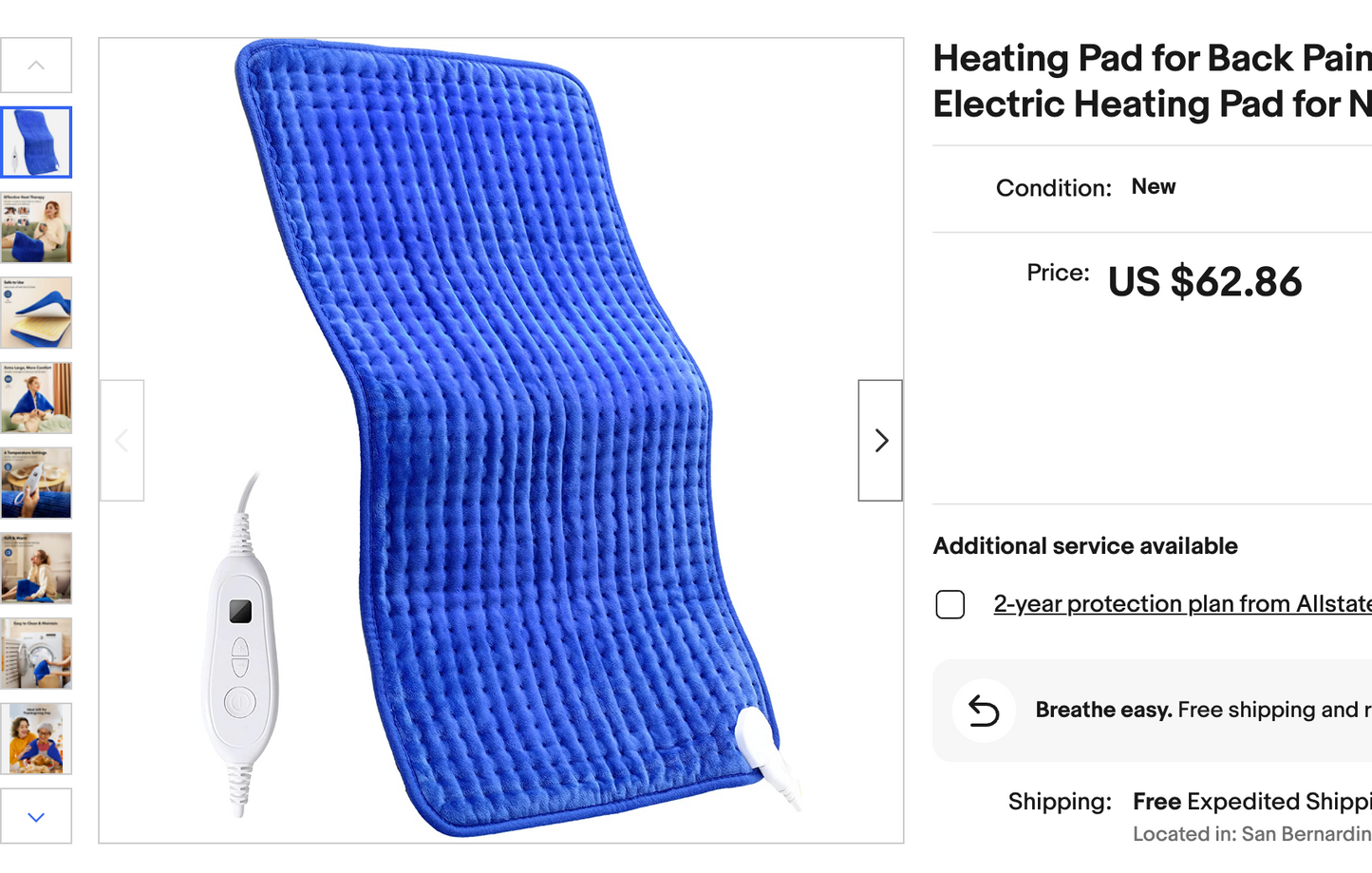 Heating Pad for Back Pain Relief, 33'' x 17'' XXXL Electric Heating Pad for Neck and Shoulder Cramps with 6 InstaHeat Settings, Auto Off, Moist Dry Heat Therapy, Machine Washable