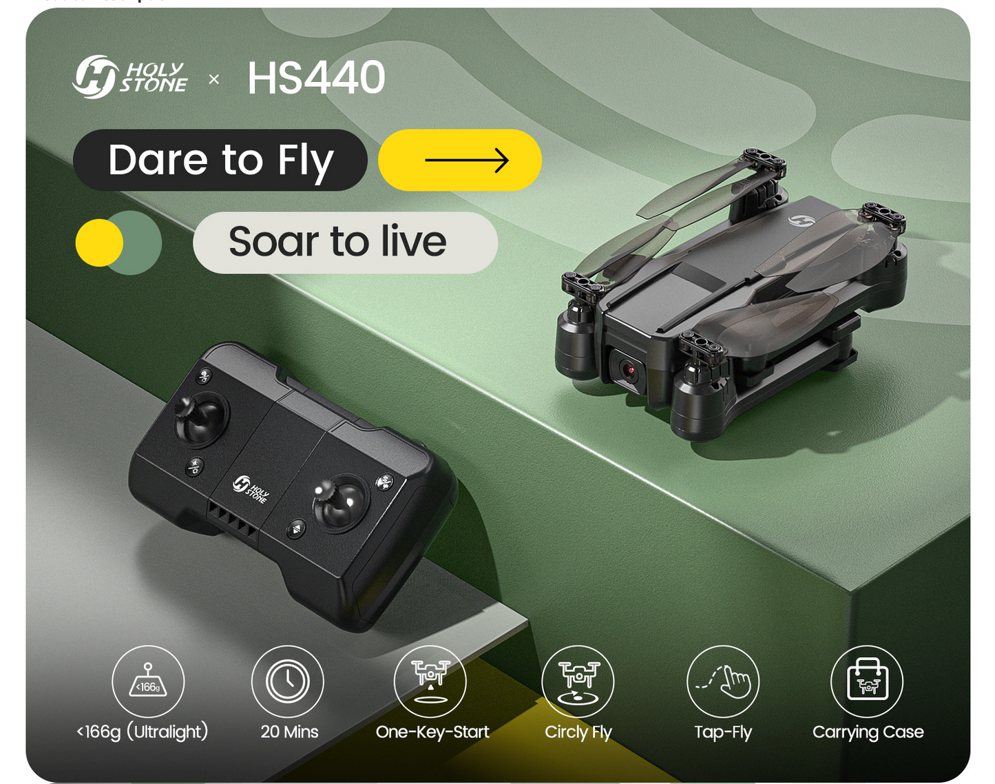 $30 0ff!!! Holy Stone HS440 Foldable FPV Drone with 1080P WiFi Camera for Adult Beginners and Kids; Voice Gesture Control RC Quadcopter with Modular Battery for long flight time, Auto Hover, Carrying Case