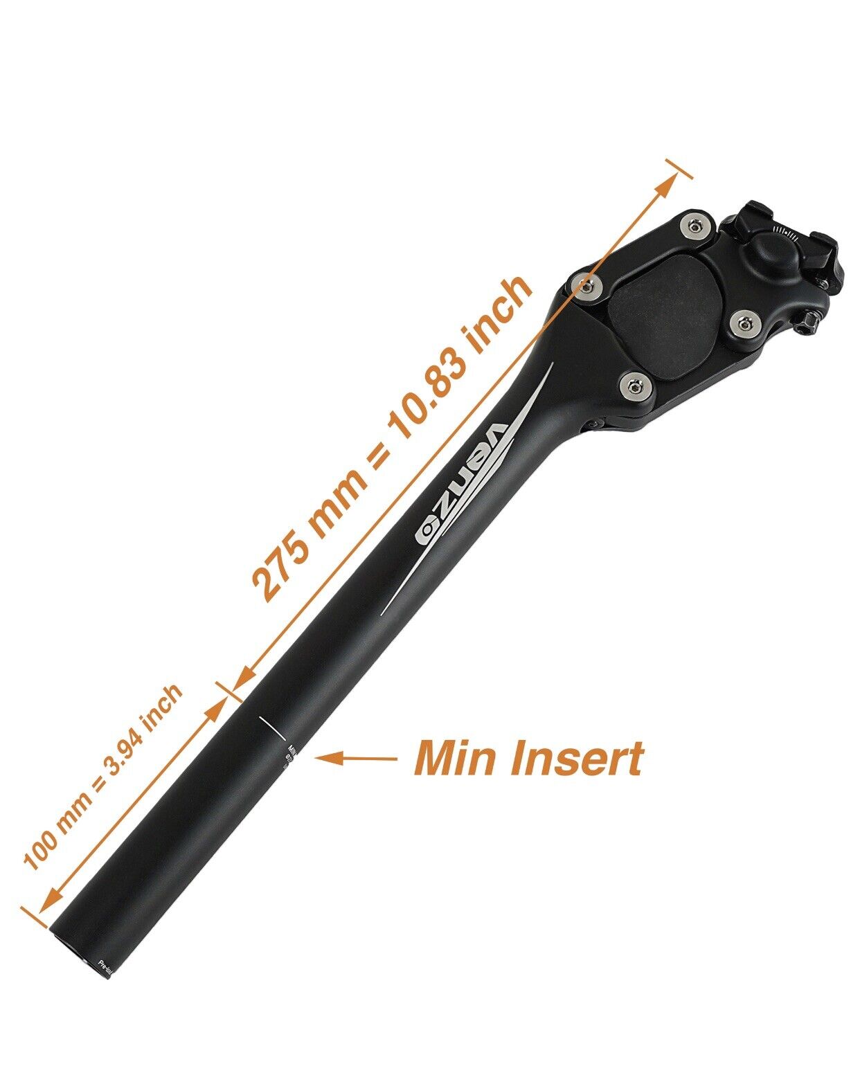 Venzo Mountain Bike Suspension Seatpost Shock Absorber Post 350mm 27.2 30.9*350