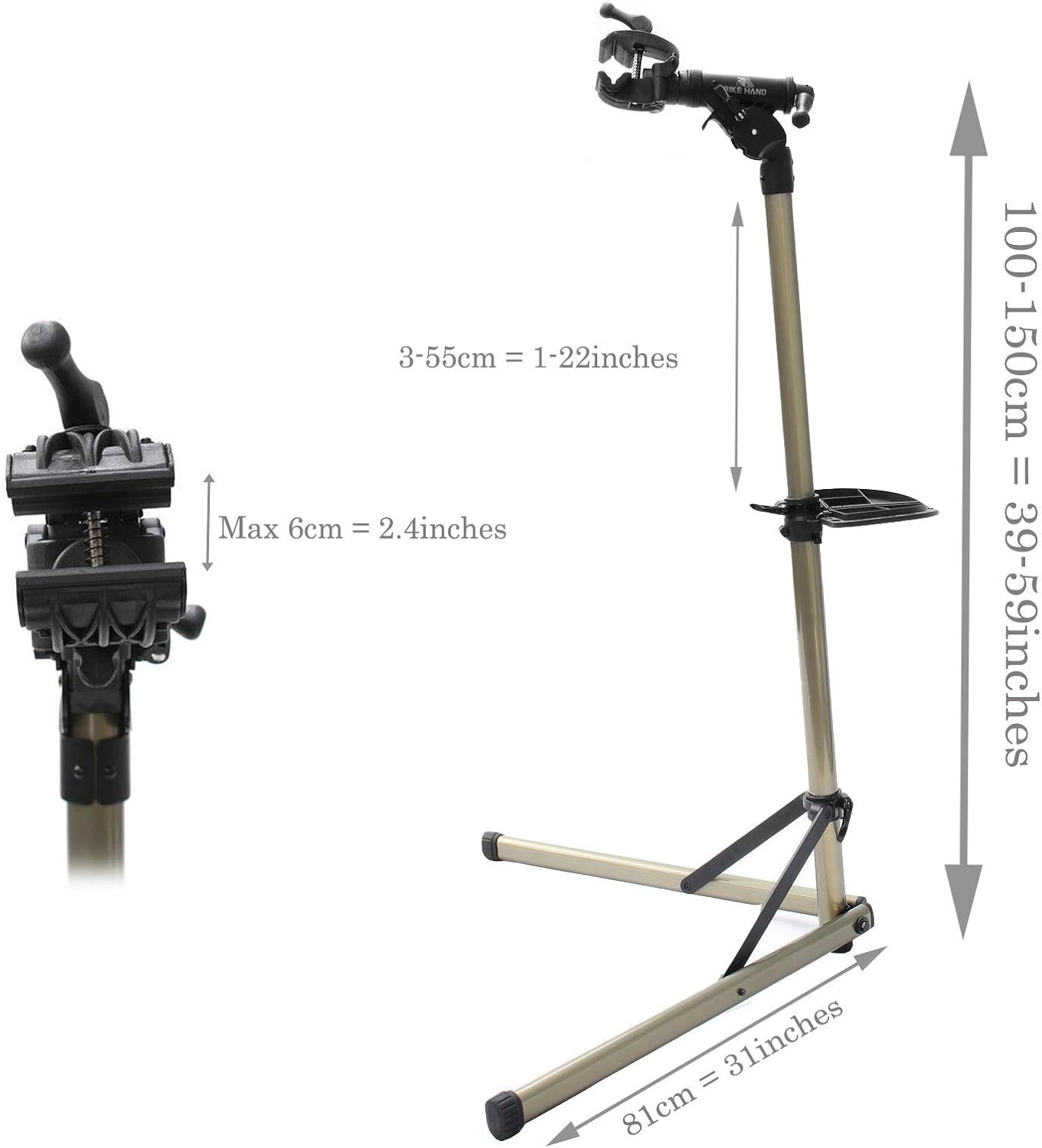 Bikehand Bike Repair Stand (Max 55 lbs) - Home Portable Bicycle Mechanics Workstand - for Mountain Bikes and Road Bikes Maintenance