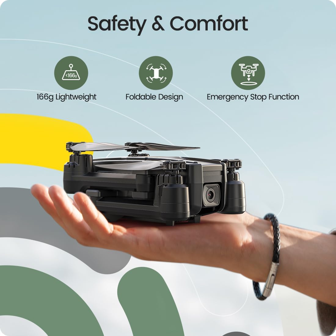 $30 0ff!!! Holy Stone HS440 Foldable FPV Drone with 1080P WiFi Camera for Adult Beginners and Kids; Voice Gesture Control RC Quadcopter with Modular Battery for long flight time, Auto Hover, Carrying Case