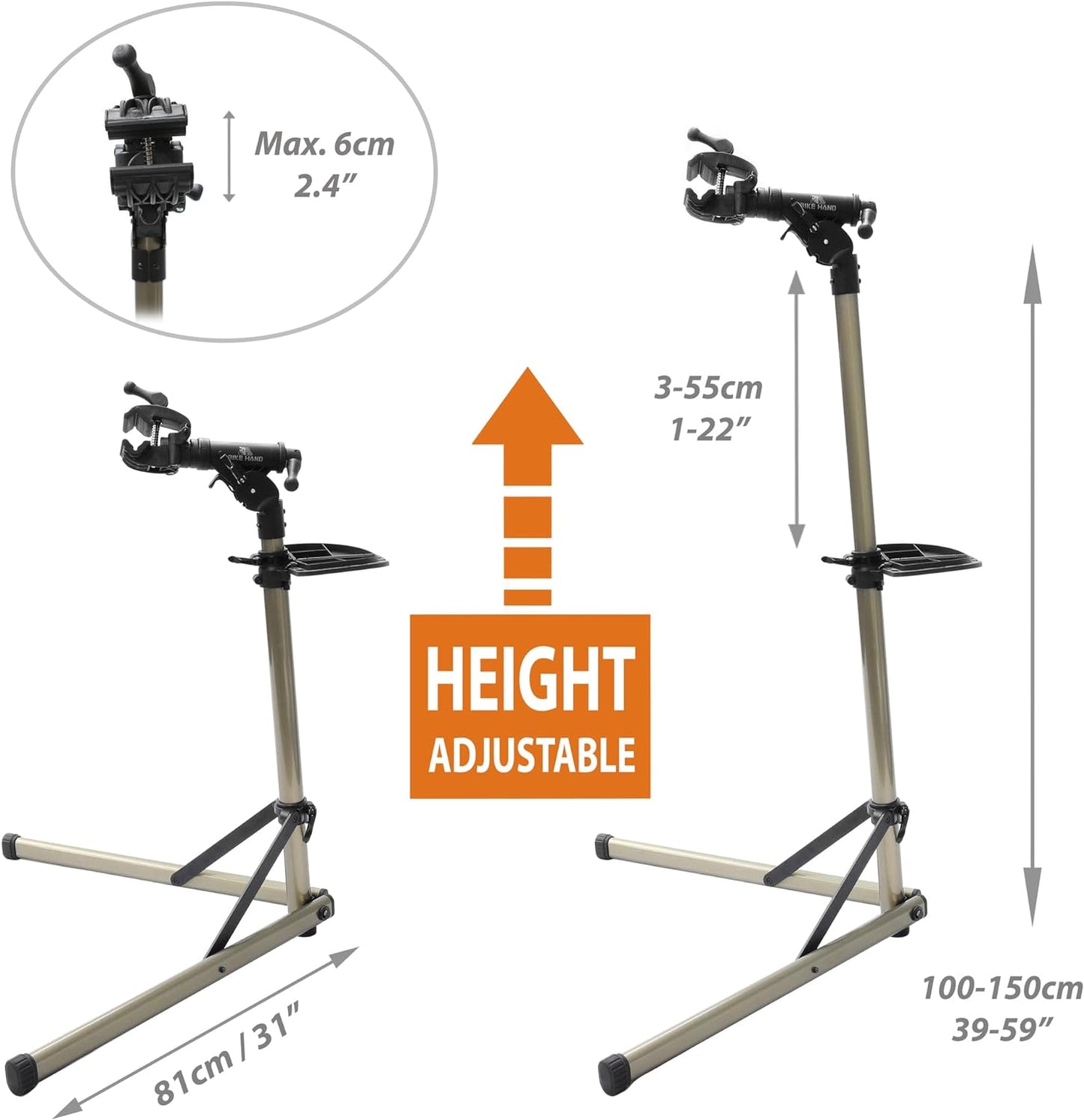 Bikehand Bike Repair Stand (Max 55 lbs) - Home Portable Bicycle Mechanics Workstand - for Mountain Bikes and Road Bikes Maintenance