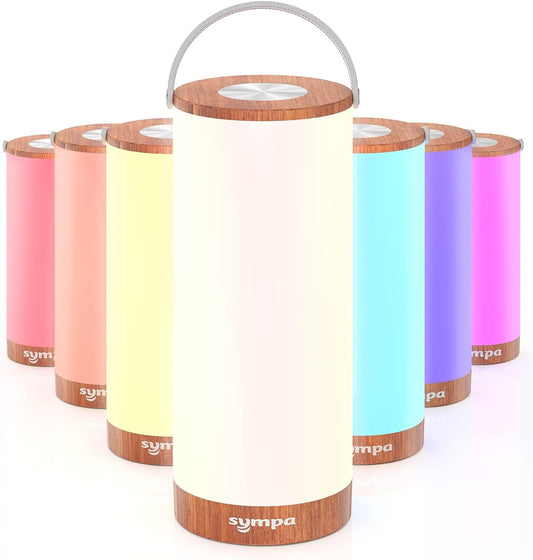 $10 off!! sympa 10.8" Cordless LED Table Lamp, 4000mAh Rechargeable Table Light, Touch Dimming Bedside Lamp Portable Wireless Table Lamp for Bedroom, Office, Outdoor Camping, Fir Wooden