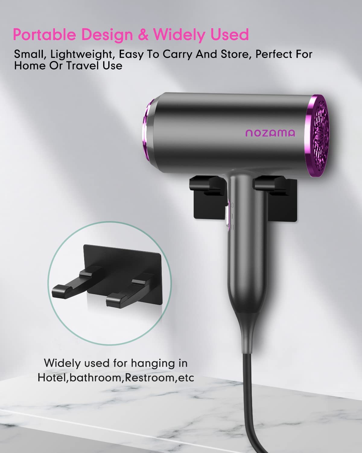 Ionic Hair Dryer, Nozama 1800W Professional Hair Blow Dryers with 3 Heat Setting