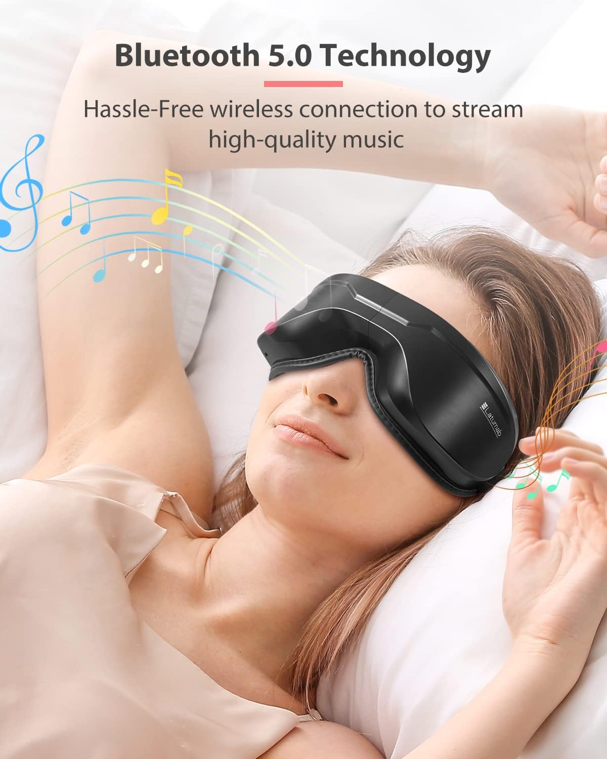 Eye Massager with Heat, Heated Eye Mask with Bluetooth Music, Face Massager, Eye Care Gift for Women, Eye Mask for Relax Eye, Reduce Eye Strain, Gifts for Mom/Dad