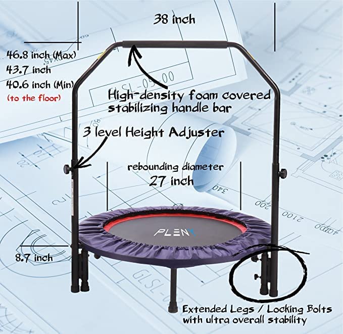 75% off Amazon！PLENY 40" Foldable Mini Trampoline (Black)