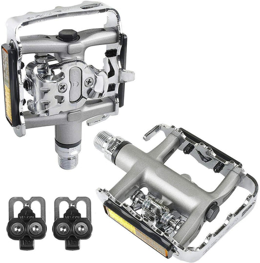 $6 off!!! VENZO Multi-Use Compatible with Shimano SPD Mountain Bike Bicycle Sealed Clipless Pedals - Dual Platform Multi-Purpose - Great for Touring, Road, Trekking Bikes