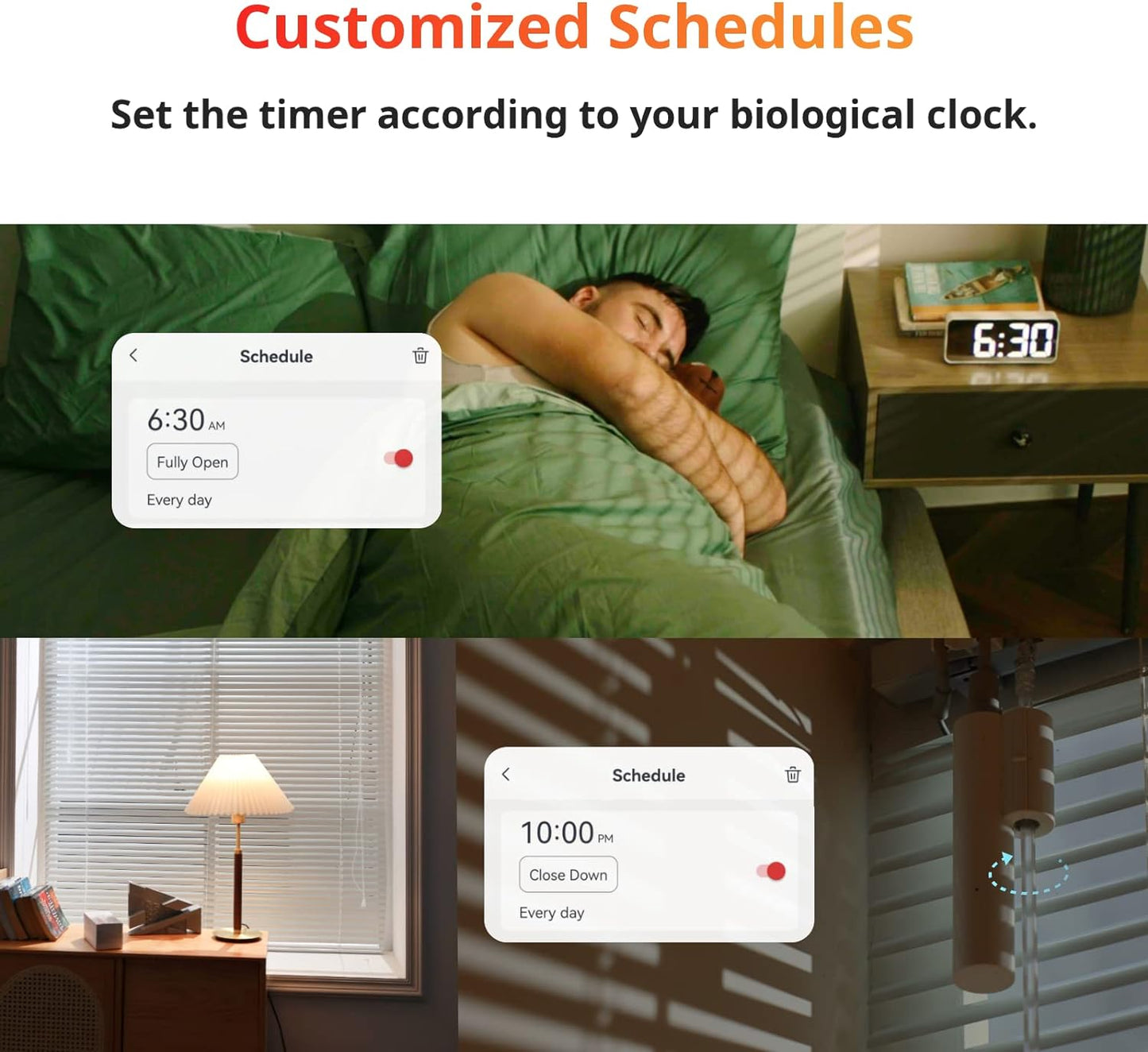 SwitchBot Blind Tilt Motorized Blinds - Smart Electric Blinds with Bluetooth Remote Control, Solar Powered, Light Sensing Control, Add Hub to Make it Compatible with Alexa & Google Home