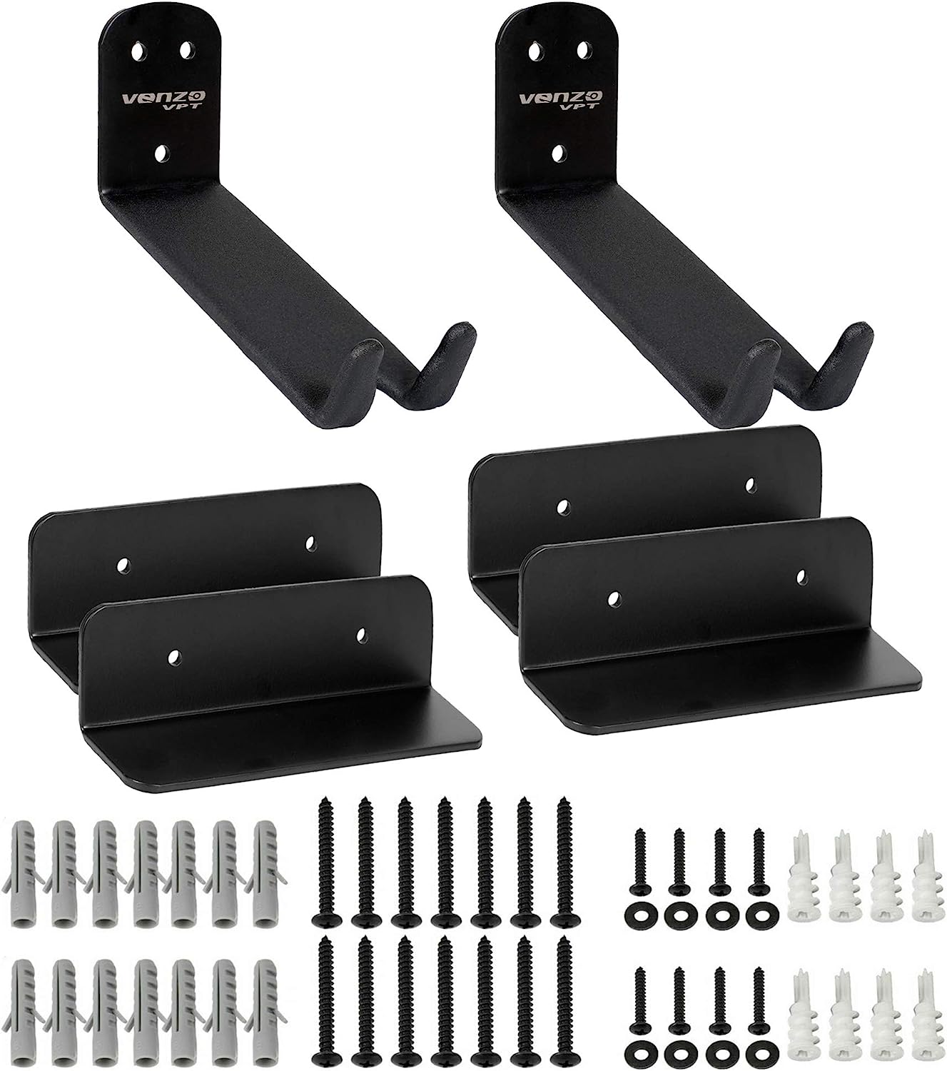 $5 off!!! Venzo Bike Bicycle Cycling Pedal Wall Mount Indoor Storage Hanger Stand - Hook Rack Holder - with Tire Brackets - Great for Garage and Shed