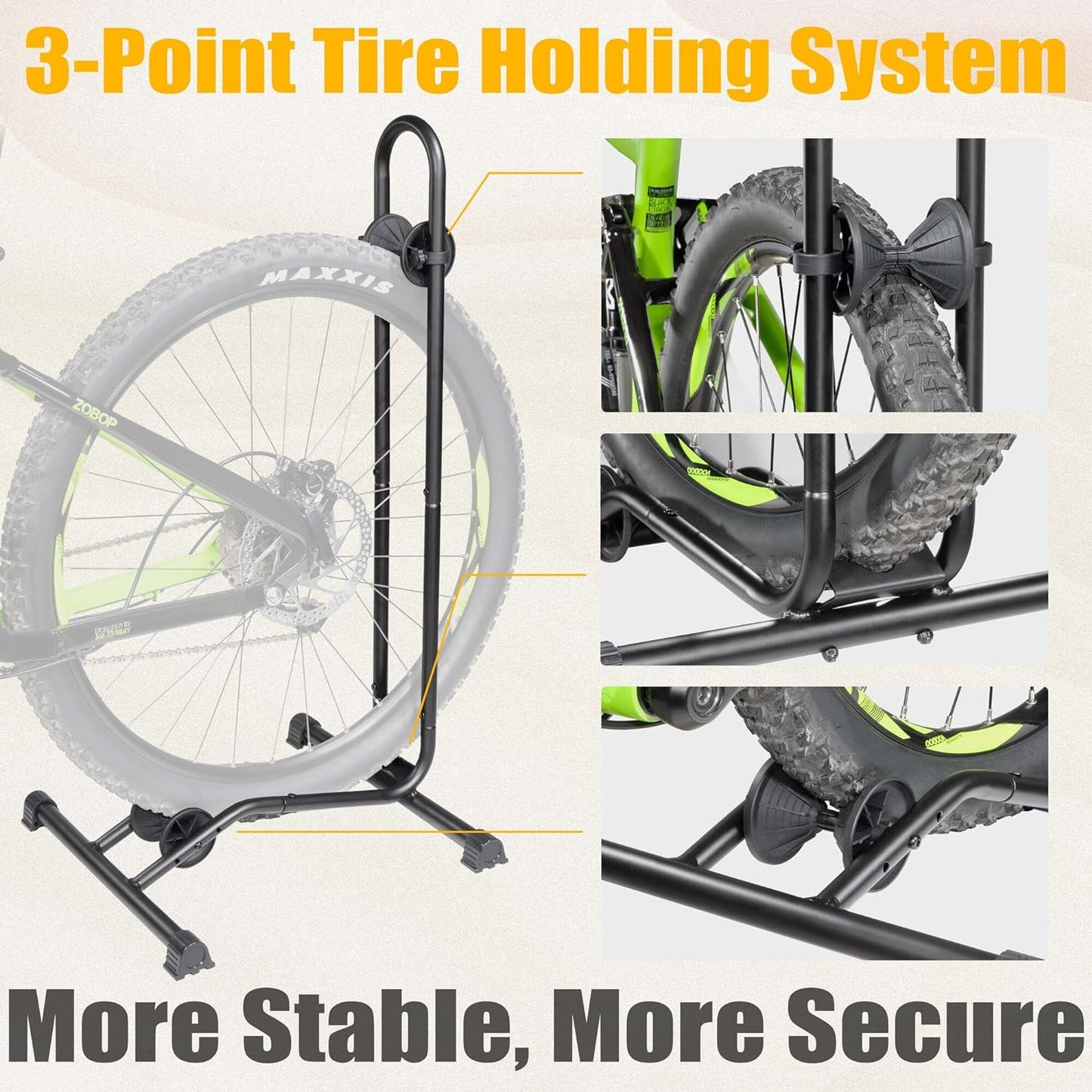 BIKE HAND Floor Stand Parking Rack - for 20"-29" Mountain MTB & Road Bikes with Tire Width up to 2.4" - Bicycle Indoor Outdoor Garage Storage - 2 Pack