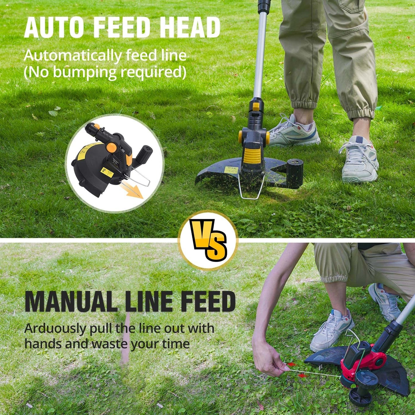 60% off!!! NaTiddy Cordless String Trimmer,12 Inch 4.0Ah Battery Powered Weed Wacker 20v Electric Weed Eater, 2 in1 Battery Weed Trimmer Edger Lightweight Grass Trimmer for Home Garden, Lawn, Yard, Trimming