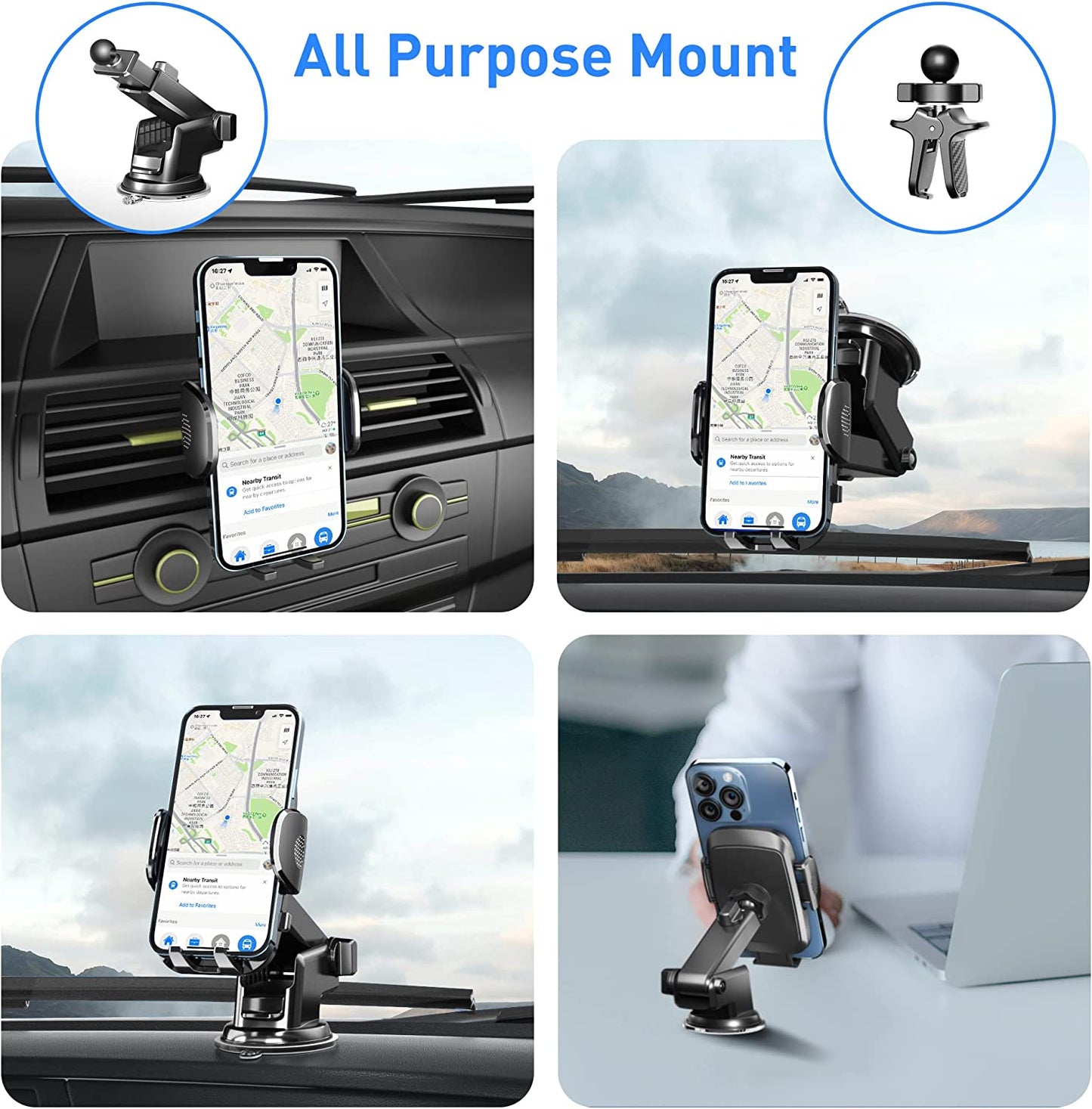 70% off!!! Imazing Cell Phone Automobile Cradles - Phone Mount for Car Dashboard/Windshield/Air Vent Universal Accessories, Compatible with iPhone, Samsung Other Cell Phone