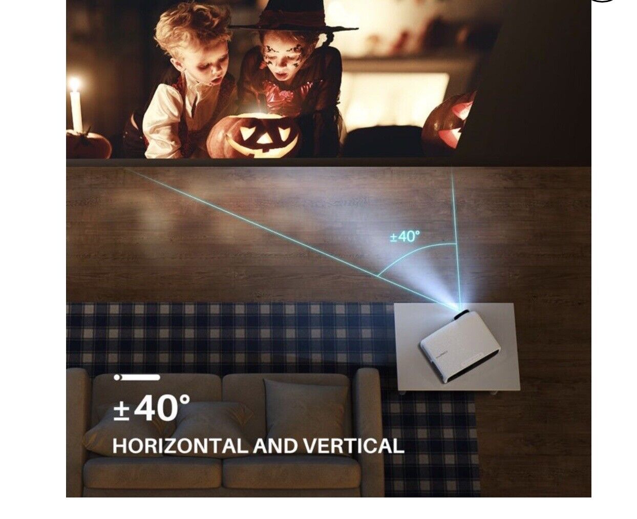 $15 off!!! VIVIMAGE Explore 3 Projector for Outdoor Movies, 6800 Lux Full HD 300 Inch Native 1080P Projector 60Hz Compatible TV Stick, 2 HDMI, VGA, Smartphone, PC, TV Box, PS4, ±40° Electronic Keystone Correctio