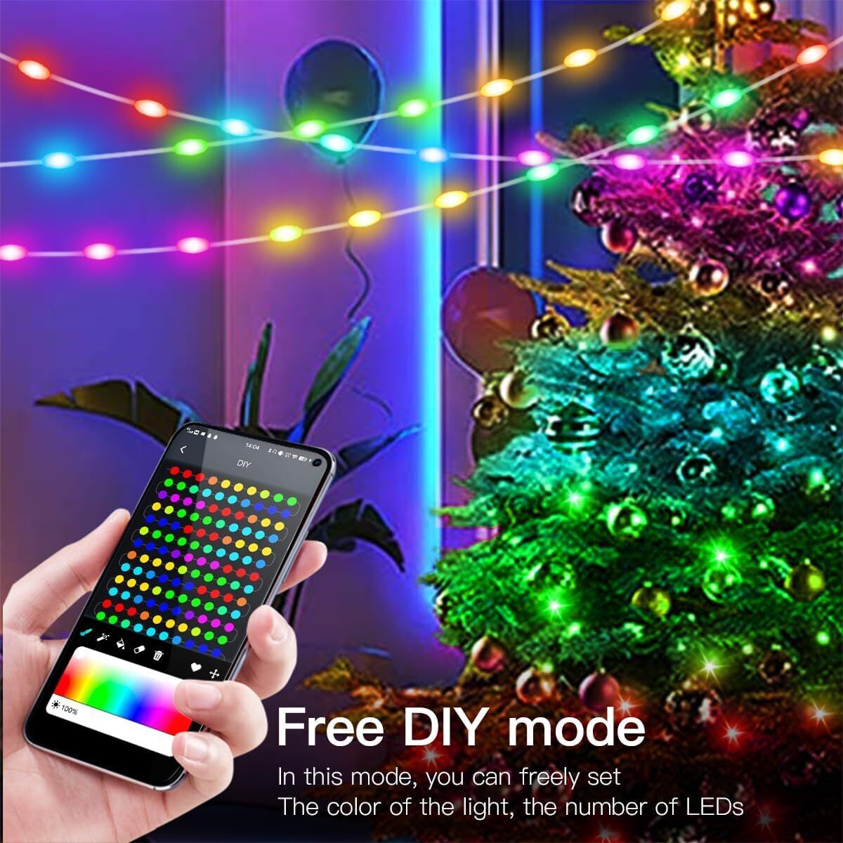 33ft 100LED Fairy String LightsSmart control and Remote Control for Xmas Party