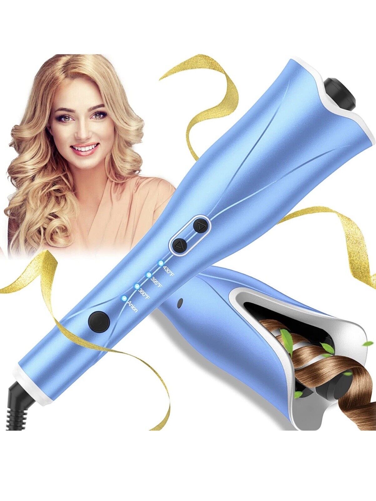 $11 off!!! Auto Hair Curler, Automatic Curling Iron Wand with 1" Large Rotating Barrel & 4 Temps & 3 Timer Settings, Curling Iron with Dual Voltage, Auto Shut-Off, Fast Heating Spin Iron for Hair Styling