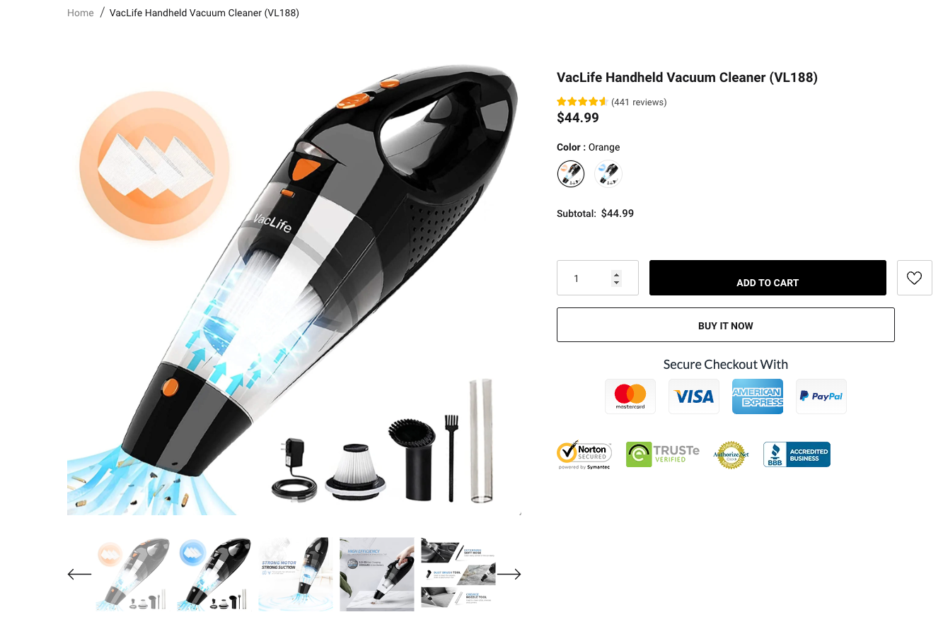 VacLife Handheld Vacuum Cyclone Cordless Rechargeable & LED Light! 50% Off!!!