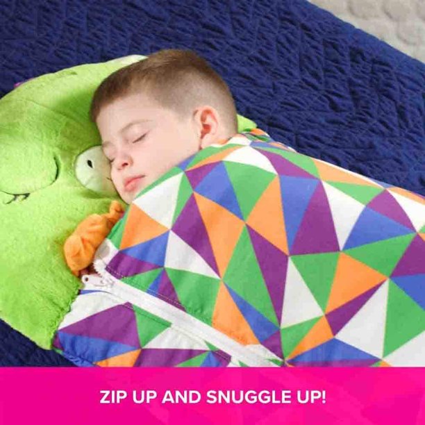 Pillow & Sleepy Sack- Comfy, Compact, Super Soft, Green Dragon