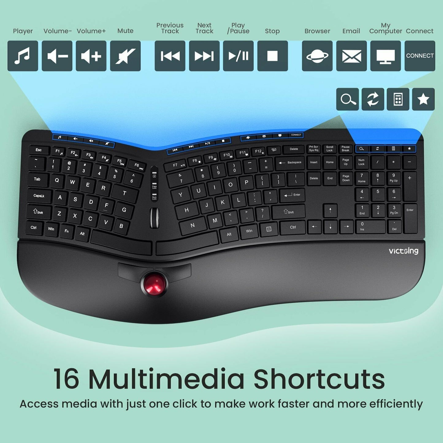 65% off walmart!!!VictSing Ergonomic Split Bluetooth gamming Keyboard for Windows & MAC